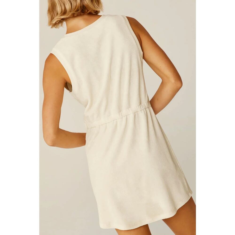Beyond Yoga Out of Town Cream Terry Cloth Dress A Line Tenniscore Athleisure L - Picture 2 of 11